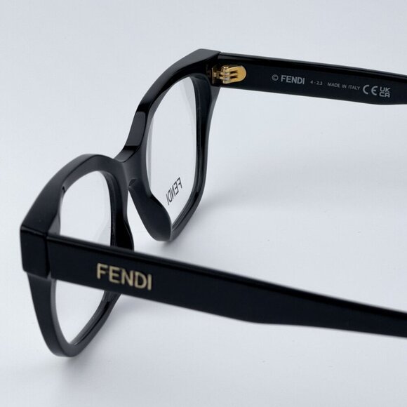 Fendi FE50055I BOLD 001 BRAND NEW Eyeglasses Shiny Black Unisex Geometric - Picture 8 of 10
